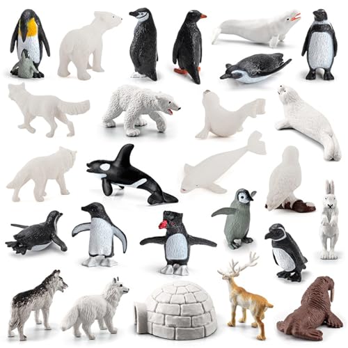 Arktische Tierfiguren, Set aus kleinen Meerestieren mit Walen aus arktischem Tier, tragbare Fleece-Figuren für pädagogisches Spielzeug für Kinder Arktische Tierfiguren, Set aus kleinen Meerestieren mit Walen aus arktischem Tier, tragbare Fleece-Figuren für pädagogisches Spielzeug für Kinder von Genérico