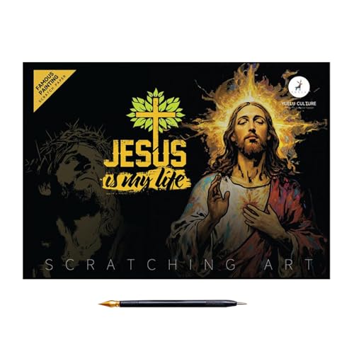 Art Scratchboard - Set Christian Scratch Set, Creative Drawing Craft, Bastelpapier, lustige Malaktivität, Verzierung, therapeutische Kunstdekoration, Scratch Art Scratchboard - Set Christian Scratch Set, Creative Drawing Craft, Bastelpapier, lustige Malaktivität, Verzierung, therapeutische Kunstdekoration, Scratch von Genérico