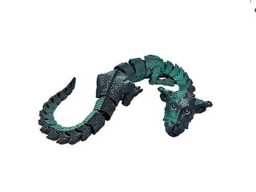 Bewegliche Figur Drachenhund XL – 45 cm lang – glänzende Schwarz- und Grüntöne mit Schuppen – beweglicher Mund – Flexibler Drache zum Sammeln des Glücks – Lucky Dragon Bewegliche Figur Drachenhund XL – 45 cm lang – glänzende Schwarz- und Grüntöne mit Schuppen – beweglicher Mund – Flexibler Drache zum Sammeln des Glücks – Lucky Dragon von Genérico