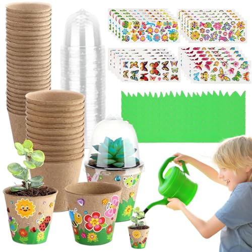 Blumenkasten, 30 Blumentöpfe mit Schutzkuppeln, Bastelset aus Papier, für den Garten, handgefertigt, mit 20 Aufklebern für Schulaktivitäten und Kunstprojekte Blumenkasten, 30 Blumentöpfe mit Schutzkuppeln, Bastelset aus Papier, für den Garten, handgefertigt, mit 20 Aufklebern für Schulaktivitäten und Kunstprojekte von Genérico