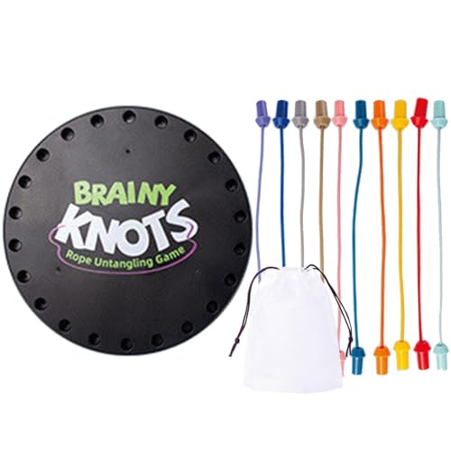 Brainy Knots Rope Untangling Game, 10 Teile Brainy Knots Spiel, Strategiespiel Untangling Challenge Game, Unfacting Rope Games, Rope Knots Challenge Game For Kids (schwarz) von Genérico