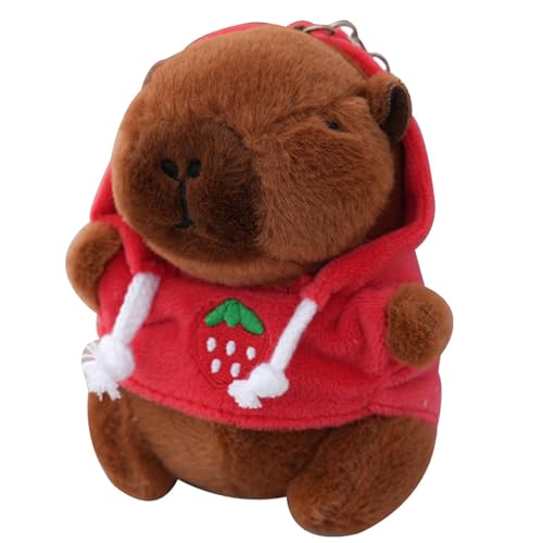 Capibara gefüllter Schlüsselanhänger, niedlicher Capybara-Plüsch-Schlüsselanhänger | Plüschtier Schlüsselanhänger Spielzeug | Rucksack Zubehör, Plüschpuppen, Tierspielzeug, Puppenanhänger für, Rot Capibara gefüllter Schlüsselanhänger, niedlicher Capybara-Plüsch-Schlüsselanhänger | Plüschtier Schlüsselanhänger Spielzeug | Rucksack Zubehör, Plüschpuppen, Tierspielzeug, Puppenanhänger für, Rot von Genérico