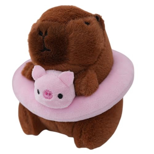 Capybara Keychain Schlüsselanhänger für Schwimmtiere, 10,2 cm, realistisch, gefüllter Plüsch, Rucksack-Dekoration, Geschenk für Geburtstagsparty, Pink, Consulte la descripción von Genérico