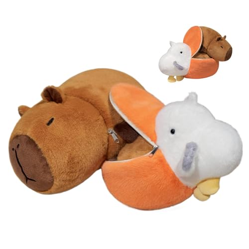 Capybara Plüschpuppe, niedliches -Spielzeug, kleines Tier, Plüschtier, doppelseitig, wendbare Plüschtiere für Mädchen, Geschenk für Kinder, niedliches Glaubensspielzeug von Genérico
