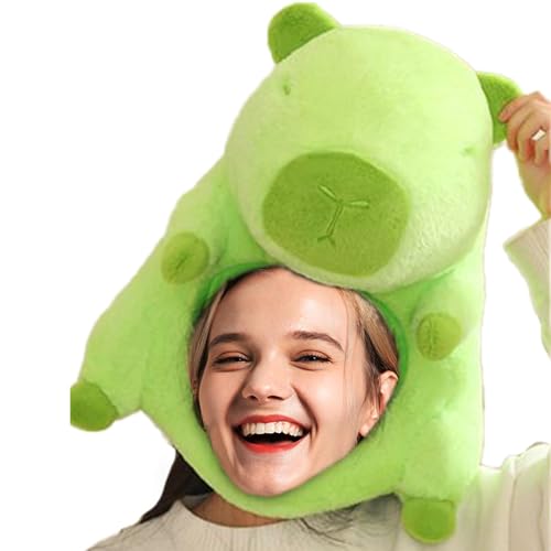 Capybara Plush Headwear, Capybara Plush Capybara Puppen | Strush Capybara für Kinder und Erwachsene - niedliche Plüschkopfbedeckung Halloween Weihnachten Cosplay Hüte Kleider von Genérico