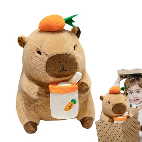 Carpincho-Plüschtier – Plüschtier | 11,8 Zoll Plüschkissen, weiches Plüschtier, niedliches Capybara-Plüschtier mit Früchtetee und Milch, Heimdekoration von Genérico