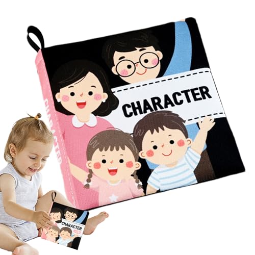 Cracky-Bücher für Kinder, weiches sensorisches Buch, wasserdichtes Babybuch | Interaktives Stoff-Lernbuch, Touch & Feeling für Babys, Lernspielzeug für Kleinkinder von Genérico