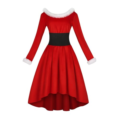 Damenkostüm – Weihnachtskleid aus Samt mit langen Ärmeln | Weihnachtsunterwäsche für Damen | Weihnachtsmannkleid für Damen | Modisches Weihnachtsmann-Kleid mit Gürtel | Weihnachts-Kostüm Damenkostüm – Weihnachtskleid aus Samt mit langen Ärmeln | Weihnachtsunterwäsche für Damen | Weihnachtsmannkleid für Damen | Modisches Weihnachtsmann-Kleid mit Gürtel | Weihnachts-Kostüm von Genérico