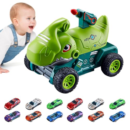 Dinosaurier-Fahrzeug für Kinder, Dinosaurier-Spielzeug-Set, Dinosaurier-Transportwagen, mit 15 legierten Autos und 3 Modellen von Bal-Dinosaurier-Fahrzeugen von Genérico