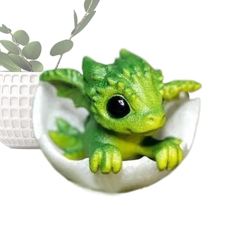 Dinosaurier-Skulptur, Dinosaurier-Statue - lustige kleine Dinosaurier-Figur mit Eierschale | Kreative Drachenfigur aus Kunstharz für Kinderzimmer, Bücherregal, Arbeitszimmer Dinosaurier-Skulptur, Dinosaurier-Statue - lustige kleine Dinosaurier-Figur mit Eierschale | Kreative Drachenfigur aus Kunstharz für Kinderzimmer, Bücherregal, Arbeitszimmer von Genérico
