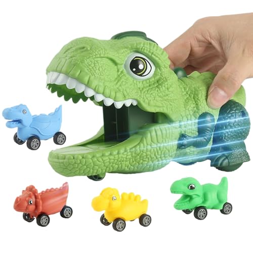 Dinosaurierautos für Kinder, Dinosaurier-LKW mit verschiebbarer Schwungmasse und Transport, interaktive Autofigur für Geburtstagsfeiern, Weihnachten, Kindertag, Neujahr, kleine Mädchen von Genérico