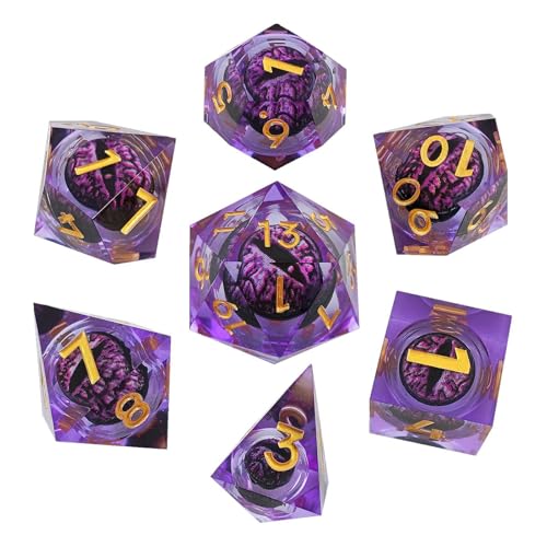 Dragon Dice - 7 polyedrische Spielwürfel | tragbare -Fantasie-Würfel | Drachenfunktion mit flüssigem Kern | -Rollenspielwürfel | D- und D-Würfel | Drachenwürfel p von Genérico