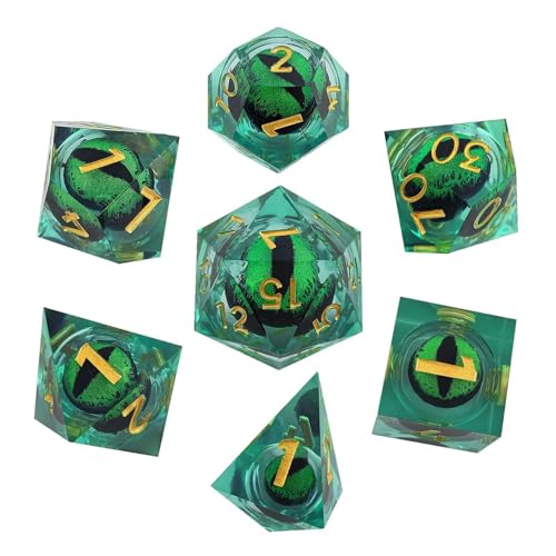 Dragon Dice - 7 polyedrische Spielwürfel | tragbare -Fantasie-Würfel | Drachenfunktion mit flüssigem Kern | -Rollenspielwürfel | D- und D-Würfel | Drachenwürfel p Dragon Dice - 7 polyedrische Spielwürfel | tragbare -Fantasie-Würfel | Drachenfunktion mit flüssigem Kern | -Rollenspielwürfel | D- und D-Würfel | Drachenwürfel p von Genérico