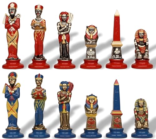 Egyptian Medium Set 19-54 Solid Metal Chess Pieces New von Genérico