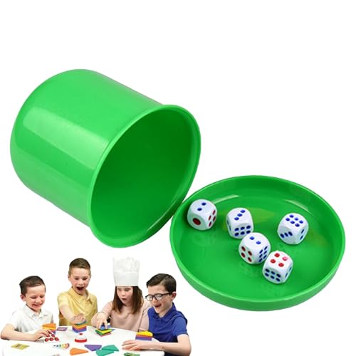 Etabliertes Würfelglas für Erwachsene | Würfelbecher mit Deckel: Der Würfelbecher mit Deckel enthält 5 Würfel, Würfel-Shaker-Brettspiele, Würfel-Stapelspiele für Geburtstagsfeiern pa von Genérico
