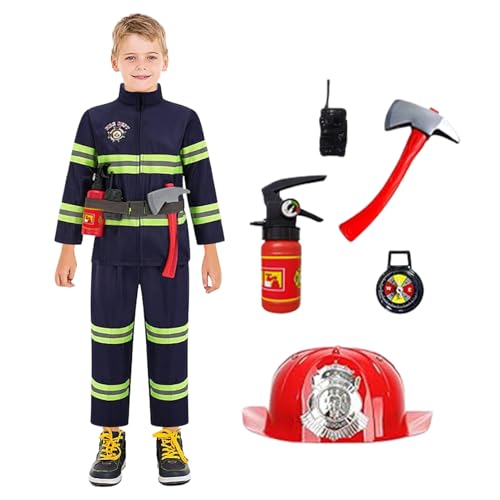 Feuerwehrmann-Kostüm für Kinder: Feuerwehrmann-Kleidung für Kleinkinder, Spielkostüm mit Feuer, Feuerwehrmann für und Mädchen, lustiges Kostümspielzeug Feuerwehrmann-Kostüm für Kinder: Feuerwehrmann-Kleidung für Kleinkinder, Spielkostüm mit Feuer, Feuerwehrmann für und Mädchen, lustiges Kostümspielzeug von Genérico