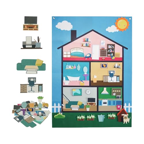 Filzbrett für Vorschule, Lernspiel aus Filz, wiederverwendbar, interaktives dekoratives Set für sensorisches Lernen in der Klasse, Kindergarten, Kindergarten Filzbrett für Vorschule, Lernspiel aus Filz, wiederverwendbar, interaktives dekoratives Set für sensorisches Lernen in der Klasse, Kindergarten, Kindergarten von Genérico
