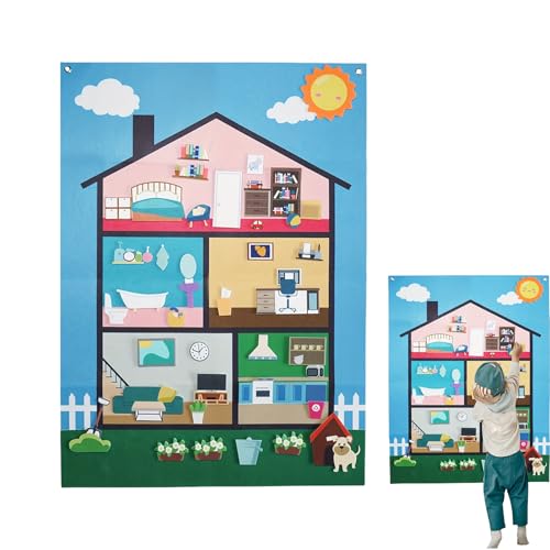 Filzplatte, dekorativ, für Zimmer, sensorisches Lernspiel, zum Entwickeln von Unisex-Fähigkeiten zu Hause, Vorschulreise, Spielzeit, Alter ab 3 Jahren Filzplatte, dekorativ, für Zimmer, sensorisches Lernspiel, zum Entwickeln von Unisex-Fähigkeiten zu Hause, Vorschulreise, Spielzeit, Alter ab 3 Jahren von Genérico