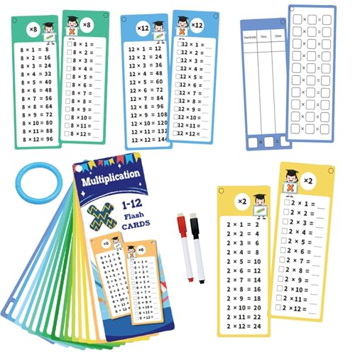 Flash-Karten für Kinder, Multiplikations-Flashkarten, Multiplikationstisch, interaktives Lernspiel mit 2 trocken abwischbaren Stiften für das Klassenzimmer Flash-Karten für Kinder, Multiplikations-Flashkarten, Multiplikationstisch, interaktives Lernspiel mit 2 trocken abwischbaren Stiften für das Klassenzimmer von Genérico