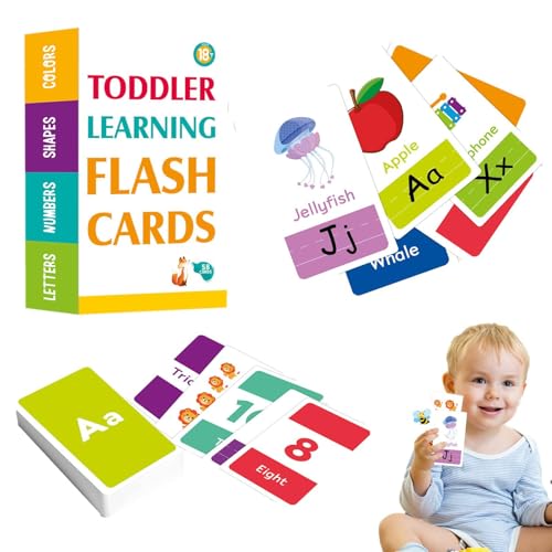 Flash-Karten für Kleinkinder – 58 lustige Karten zum Abcdef Lernen mit kleinen Kindern, Buchstaben, Farben, Zahlen, Formen, Tieren, Lernen, Vorschulkind, Flash-Karte, Lernspielzeug Flash-Karten für Kleinkinder – 58 lustige Karten zum Abcdef Lernen mit kleinen Kindern, Buchstaben, Farben, Zahlen, Formen, Tieren, Lernen, Vorschulkind, Flash-Karte, Lernspielzeug von Genérico
