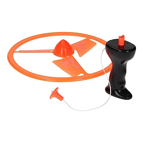 Fliegende Scheibe großes Spielzeug Seilladung Fliegendes Ufo Spielzeug mit fliegendem Propeller Spielzeug mit fliegendem Propeller Kinder Propeller-Spiel Power Spin Flugspiel für Kinder Rotor 25 cm von Generico