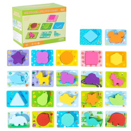 Formen-Set für Kinder, Sortierspiel mit Farben und Figuren, stapelbare Lernblöcke mit einfachem Griff für Kinder, sensorisches Spiel für die Vorschule im Innenbereich Formen-Set für Kinder, Sortierspiel mit Farben und Figuren, stapelbare Lernblöcke mit einfachem Griff für Kinder, sensorisches Spiel für die Vorschule im Innenbereich von Genérico