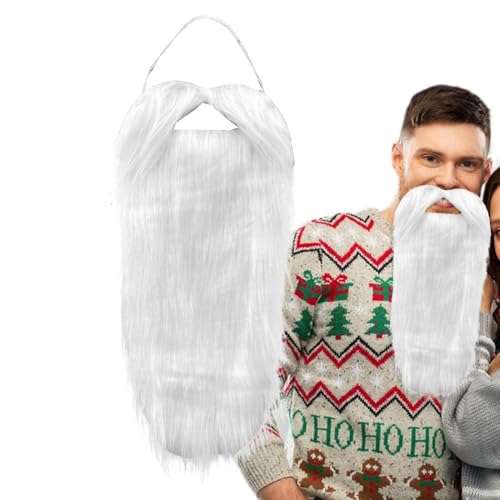 Gefälschter Bart – Plüschbart für Halloween, realistischer Bart für Kostümpartys für Männer, Kostüm-Party, Weihnachtsbart, Halloween-Zubehör von Genérico