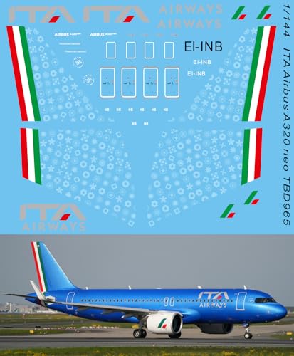 Generico 1/144 Water Decals for Airbus A320 Neo ITA Airways Livery Decal TBD965 von Generico