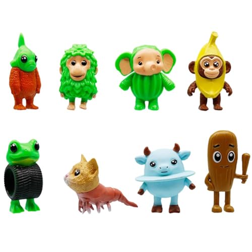 Genérico 12 x Tung Tung Tung Sahur Brainrot, Tiere, Chimpanzini Bananini/Tralelo Tralalala, lustige Anime-Figur für den Schreibtisch (8 Stück, Typ 1) von Genérico