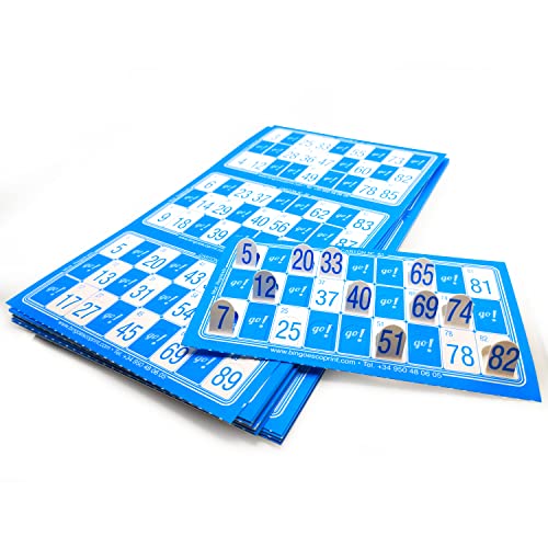Genérico 60 Stück Bingo-Kartons gestanzt, Bingo-Kartons mit 90 Kugeln, gestanzte Kartons zur einfachen Markierung der Zahlen von Genérico