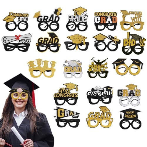 Genérico Abschlussbrille für Promotion 2025, 20 Stück, lustige Dekoration für Selfies, Zubehör für Jahrbuch und Abitur für Absolventen Genérico Abschlussbrille für Promotion 2025, 20 Stück, lustige Dekoration für Selfies, Zubehör für Jahrbuch und Abitur für Absolventen von Genérico