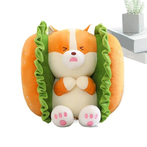 Genérico Animal Dog Fehip, Luxuriöser Hund für Kinder | Cuddly Burger Dog Bunny Gefülltes Kissen | Arbeitszimmer Sofa Wohnzimmer Kissen für Tochter Freundin von Genérico