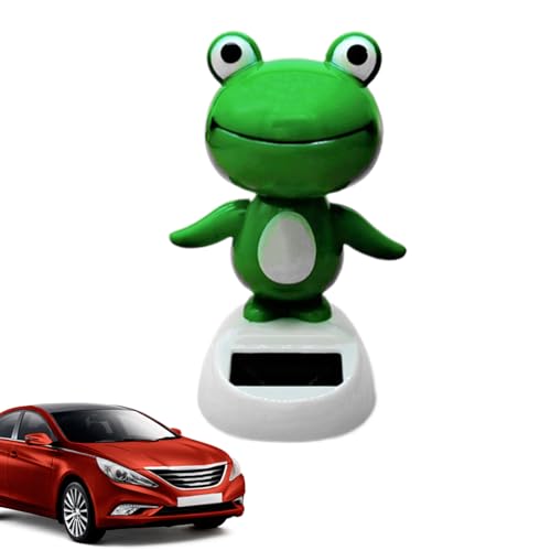 Genérico Animal Solar Frog - Oszillierende Figur mit Fütterung, animierte Bretttänzer, niedliches Spielzeug zur Dekoration von Autos, Accessoires und Koffer-Display von Genérico