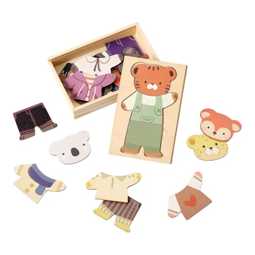 Genérico Anziehspielzeug mit Tiermotiv | Puppe zum Anziehen - Holzbrett mit Puzzles und Kleidung zum Spielen zum Verkleiden von Mädchen Vorschule Reise Geburtstag Genérico Anziehspielzeug mit Tiermotiv | Puppe zum Anziehen - Holzbrett mit Puzzles und Kleidung zum Spielen zum Verkleiden von Mädchen Vorschule Reise Geburtstag von Genérico