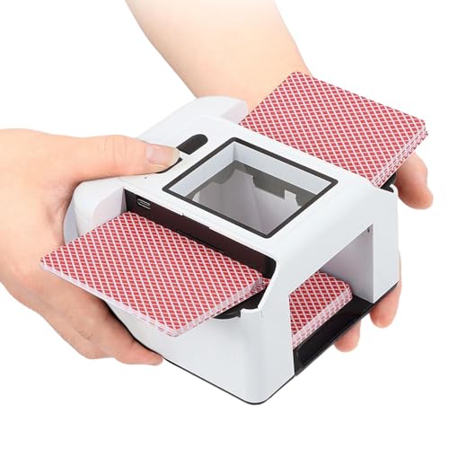 Genérico Automatische Kartenmischmaschine, wiederaufladbar, für 1-2 Schlägel | geräuscharmes Spielzubehör für Blackjack Poker Rummy Korb Tute Reisen Camping von Genérico