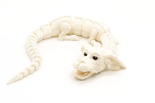 Genérico Bewegliche Figur, weißer Glücksdrache, 45 cm, bewegliche Drachenfigur, Spielzeug für Sammler, Dekoration und originelles Geschenk, Lucky Dragon flexibel, Falkor, Fujur Genérico Bewegliche Figur, weißer Glücksdrache, 45 cm, bewegliche Drachenfigur, Spielzeug für Sammler, Dekoration und originelles Geschenk, Lucky Dragon flexibel, Falkor, Fujur von Genérico