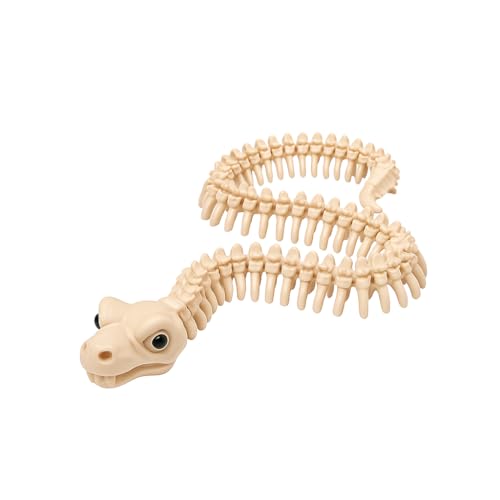 Genérico Bewegliches Schlangenskelett, 60 cm, flexibler Kiefer und Körper, Halloween-Dekoration, Halloween-Kostüm, Prop, Cosplay, Hallowen, bewegliche Figur. von Genérico