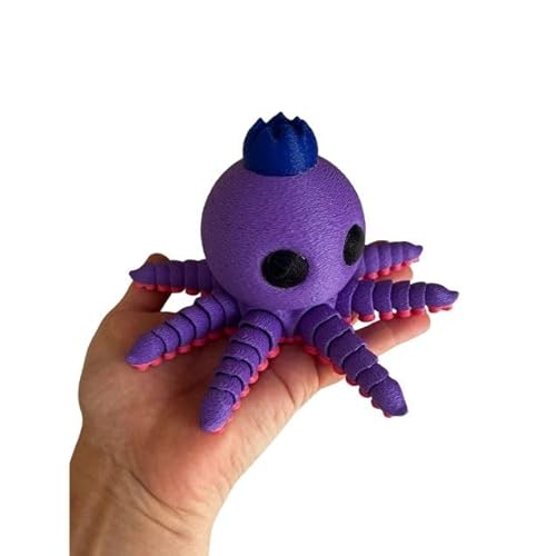 Genérico Blueberrinni Octopussini Brainrot Figur 14 x 7 x 14 cm – hergestellt in 3D-Druck mit biologisch abbaubarem PLA – handmontiert und umweltfreundlich, einzigartige Dekoration von Genérico