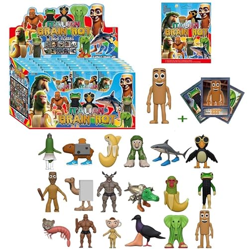 Genérico Brainrot - Set mit 24 Tierfiguren Tung Tung Tung Sahur Mini Tralalala Kuchendekoration Modellsammlung Schreibtischdekoration (Typ 2) von Genérico