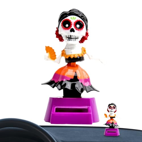 Genérico Dekorativer Totenkopf für Auto mit Bewegung, lustige Skelettfiguren für Armaturenbrett und Schreibtisch, automatische Tänzerin, Geschenk für Familie, Freunde und Paare von Genérico