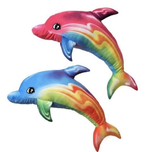 Genérico Delfin-Plüschchen, mehrfarbig, 2 Stück, Regenbogen-Delfine, 30 cm, weich, bunt und lustig Genérico Delfin-Plüschchen, mehrfarbig, 2 Stück, Regenbogen-Delfine, 30 cm, weich, bunt und lustig von Genérico