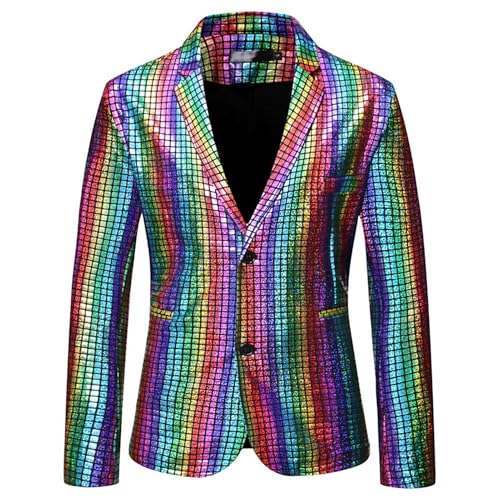 Genérico Disco-Kostüm für Herren, Jacke mit glänzenden Pailletten, Halloween-Kostüm, attraktive Jacke, für Erwachsene, Party, Hochzeit, Halloween, Weihnachten, Geburtstag, Events, Karneval Genérico Disco-Kostüm für Herren, Jacke mit glänzenden Pailletten, Halloween-Kostüm, attraktive Jacke, für Erwachsene, Party, Hochzeit, Halloween, Weihnachten, Geburtstag, Events, Karneval von Genérico
