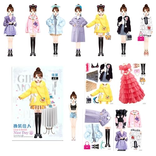 Genérico Dress Up Doll – Magnetisches Up Doll | Prinzessin Dress Up Sticker Book | Magnetic Princess Dress Up Paper Doll Book | Princess Magnetic Dress Up Doll Figur für Kinder – Kinder Up von Genérico