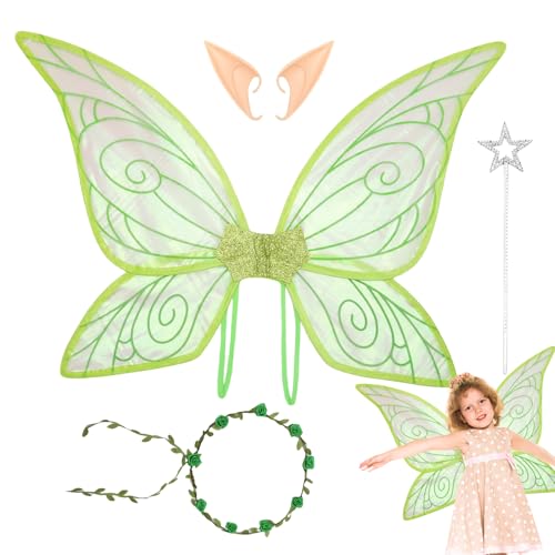 Genérico Ensemble D'ailes De Fée Fée Papillon Pour Filles | Déguisement Fée Enfant | Cosplay D'Halloween, Accessoires De Jeu De Rôle Pour Fête De Noël, Mariage Accessoires von Genérico