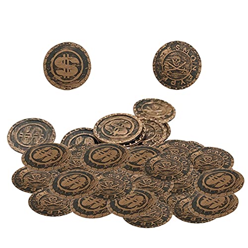 Genérico Fake Coin Toys Buried Treasure - Pirate Treasure Hunt Coins Toys | 100pcs Kids Treasure Hunt Coins,Metal Colored Fake Coin Toys Buried Treasure For Kids Treasure Hunt Game, von Genérico