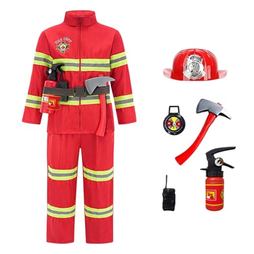 Genérico Feuerwehrmann-Kostüm für Kinder, Feuerwehrmann für Kleinkinder, Spielkleidung, Kleidung für Rollenspiele und Mädchen Genérico Feuerwehrmann-Kostüm für Kinder, Feuerwehrmann für Kleinkinder, Spielkleidung, Kleidung für Rollenspiele und Mädchen von Genérico