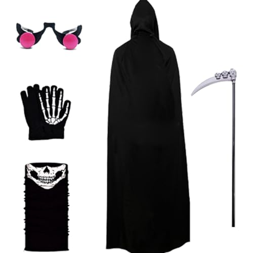 Genérico Halloween-Kostüm für Kinder, gruseliges Halloween-Kostüm-Set | Umhang mit Kapuze für Erwachsene für Horror-Kostüme für Erwachsene – Cosplay-Party-Umhang für D Genérico Halloween-Kostüm für Kinder, gruseliges Halloween-Kostüm-Set | Umhang mit Kapuze für Erwachsene für Horror-Kostüme für Erwachsene – Cosplay-Party-Umhang für D von Genérico