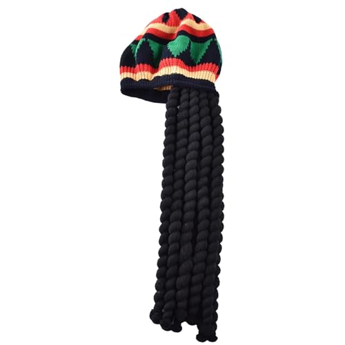 Genérico Hat with Dreadlock - Wig für Männer, Rasterhut mit schwarzer Perücke, Karnevals-Zubehör, Tam Hut, geflochtene Dreadlock-Perücke, Unisex, für Partys Genérico Hat with Dreadlock - Wig für Männer, Rasterhut mit schwarzer Perücke, Karnevals-Zubehör, Tam Hut, geflochtene Dreadlock-Perücke, Unisex, für Partys von Genérico