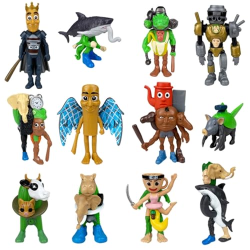 Genérico Italienische Puppe mit verrottendem Gehirn, lustig, Tralalero, Tralalala, Meereshai-Figur, Affe usw., Figur (12 Stück) von Genérico