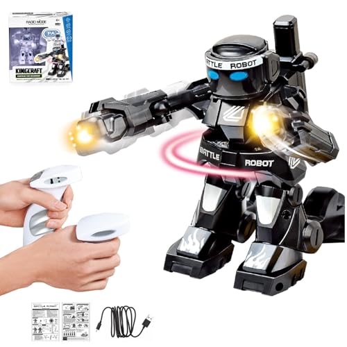 Genérico Kampfroboter mit Fernbedienung, 2,4 G, kontrollierte Schlachtroboter, lustiger Smart Boxing-Roboter mit Farbwechsel-LED-Licht von Genérico